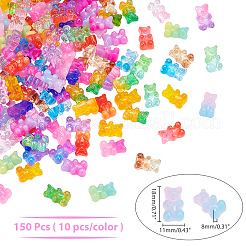 150Pcs 15 Colors Resin Cabochons&nbsp;CRES-AR0001-06