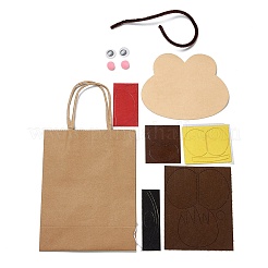 DIY Rectangle with Monkey Pattern Kraft Paper Bag Making Set&nbsp;DIY-F079-04