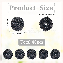 40Pcs Resin Rhinestone Beads&nbsp;RESI-SC0005-81A