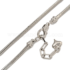 Rack Plating Brass Round Snake Chain Necklaces for Women&nbsp;NJEW-C059-27P