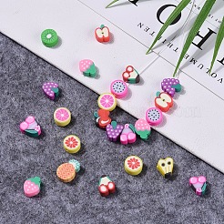 100Pcs Handmade Polymer Clay Fruit Theme Beads&nbsp;CLAY-YW0001-10