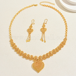Elegant Alloy Hollow Heart Tassel Earrings & Necklaces for Women&nbsp;TJ4371