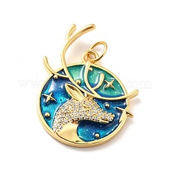 Rack Plating Brass Micro Pave Cubic Zirconia Pendants&nbsp;KK-M230-34G
