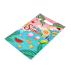 50Pcs 4 Styles Hawaiian Vacation Printed Plastic Gift Storage Tote Bags&nbsp;PL-CBAAD12-06