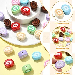 35Pcs 7 Colors Opaque Acrylic Imitation Food Beads&nbsp;OACR-CJ0002-72