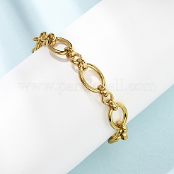 304 Stainless Steel Oval Link Chain Bracelets for Women&nbsp;BJEW-F536-04G