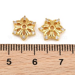 Brass Micro Pave Cubic Zirconia Bead Caps&nbsp;CU-CBA6A75-35B-G