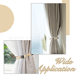 4Pcs 2 Styles Wood Beaded Curtain Tiebacks Clips&nbsp;HJEW-FH00174
