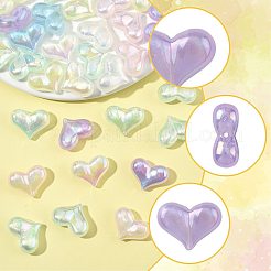 40Pcs UV Plating Rainbow Iridescent Acrylic Beads&nbsp;OACR-FS0002-25