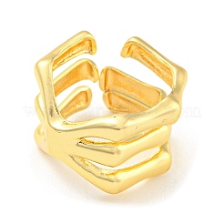 Rack Plating Brass Skull Open Cuff Rings&nbsp;RJEW-Q784-02G