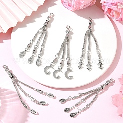 5Pcs 5 Styles Tibetan Style Alloy Curb Chain Tassel Big Pendants&nbsp;FIND-YW0012-99
