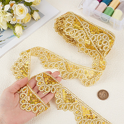 10 Yards Sparkle Polyamide Wavy Flower Lace Trim&nbsp;OCOR-WH20022-023A