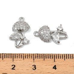 Brass Micro Pave Cubic Zirconia Pendants&nbsp;KK-C155-15P-01