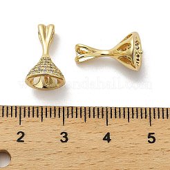 Rack Plating Brass Micro Pave Cubic Zirconia Cup Pearl Peg Bails Pin Pendants&nbsp;KK-S397-12G
