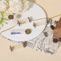 12 Sets 3 Styles Glass with Brass Connnector Charms&nbsp;FIND-CA0009-38