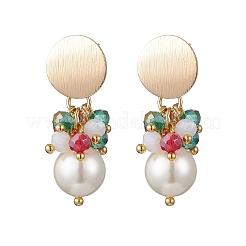 Glass Dangle Stud Earrings&nbsp;EJEW-TA00676