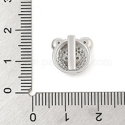 Brass Micro Pave Cubic Zirconia Slide Charms&nbsp;ZIRC-I068-04P-A