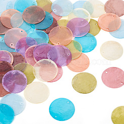 80Pcs 8 Colors Dyed Natural Capiz Shell Connector Charms&nbsp;BSHE-TA0001-21