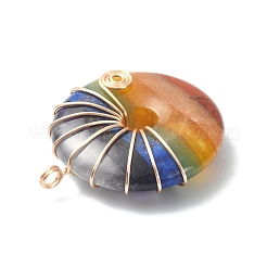 Chakra Gemstone Copper Wire Wrapped Pendants&nbsp;PALLOY-TA00049