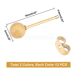 2 Colors PVD Vacuum Plating 304 Stainless Steel Stud Earrings&nbsp;EJEW-UN0001-44