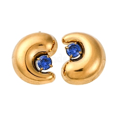 304 Stainless Steel Micro Pave Cubic Zirconia Stud Earrings&nbsp;LS-EJEW-B138-01G
