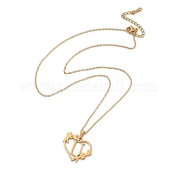 PVD Vacuum Plating 201 Stainless Steel Pendant Necklaces&nbsp;NJEW-R267-02U-G