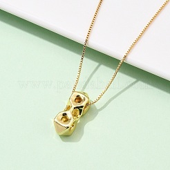 Brass Cheese Pendant Adjustable Slider Necklaces&nbsp;NJEW-B135-02G