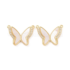 Brass Micro Pave Clear Cubic Zirconia Pendants&nbsp;KK-E068-VC149