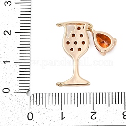 Brass Cubic Zirconia with Glass Pendants&nbsp;KK-Q026-24G