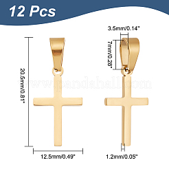 12Pcs Ion Plating(IP) 304 Stainless Steel Pendants&nbsp;STAS-UN0045-36G