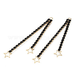 Brass Pave Rhinestone Chain with Star Big Pendants&nbsp;KK-N216-421-02LG