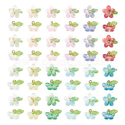 120Pcs 12 Colors Transparent Glass Pendants&nbsp;PALLOY-TAC0269