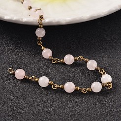 Round Natural Gemstone Handmade Beaded Chains&nbsp;AJEW-JB00185