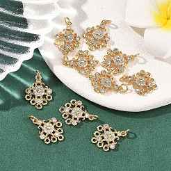 SHEGRACE Brass Pave Clear Cubic Zirconia Flower Chandelier Components Links&nbsp;XGRQ29273-393G