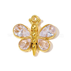 304 Stainless Steel Cubic Zirconia Pendants&nbsp;STAS-OY010-03G
