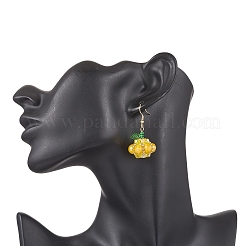 304 Stainless Steel Pumpkin Dangle Earrings&nbsp;EJEW-MZ00514