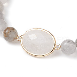 8mm Round Natural Cloudy Quartz Beaded Stretch Bracelets&nbsp;BJEW-JB10572