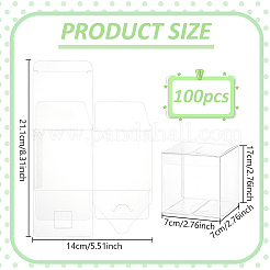 100Pcs Plastic Clear Packaging Boxes&nbsp;CON-BC0007-56