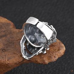 Alloy Rhinestone Adjustable Statement Cuff Open Rings for Men&nbsp;FS-WG8D7BC-01