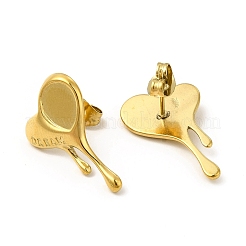 Ion Plating(IP) 304 Stainless Steel Word Dream Stud Earring Settings&nbsp;EJEW-I281-18G