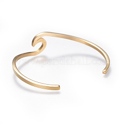 Ion Plating(IP) 304 Stainless Steel Cuff Bangles&nbsp;BJEW-G611-01G