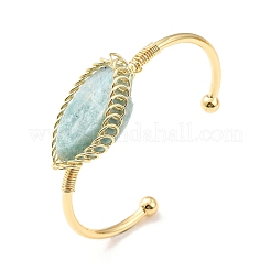 Gemstone Horse Eye Wrapped Cuff Bangle&nbsp;G-D458-02G-RS