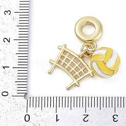 Rack Plating Brass Enamel Sports European Dangle Charms&nbsp;KK-P287-35E-G
