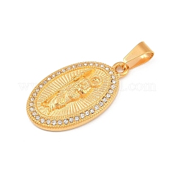 304 Stainless Steel with Rhinestone Pendants&nbsp;STAS-Z171-24G-02
