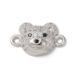 Brass Micro Pave Cubic Zirconia Connector Charms&nbsp;KK-m240-21G