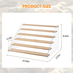 6-Tier Clear Plastic & Wood Organizer Display Riser Rack&nbsp;ODIS-WH0025-360
