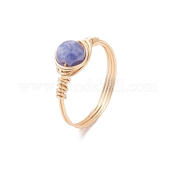 Copper Wired Fluorite Finger Rings&nbsp;RJEW-JR00931