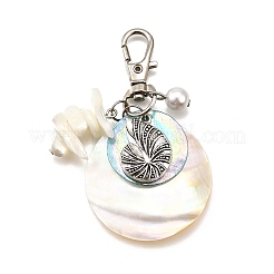 Natural Freshwater Shell Pendant Decorations&nbsp;HJEW-JM03072