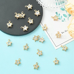 20Pcs Alloy Clear Cubic Zirconia Charms&nbsp;FIND-YW0008-27
