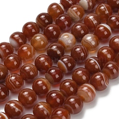 Natural Banded Agate Beads Strands&nbsp;G-L642-B04-8mm